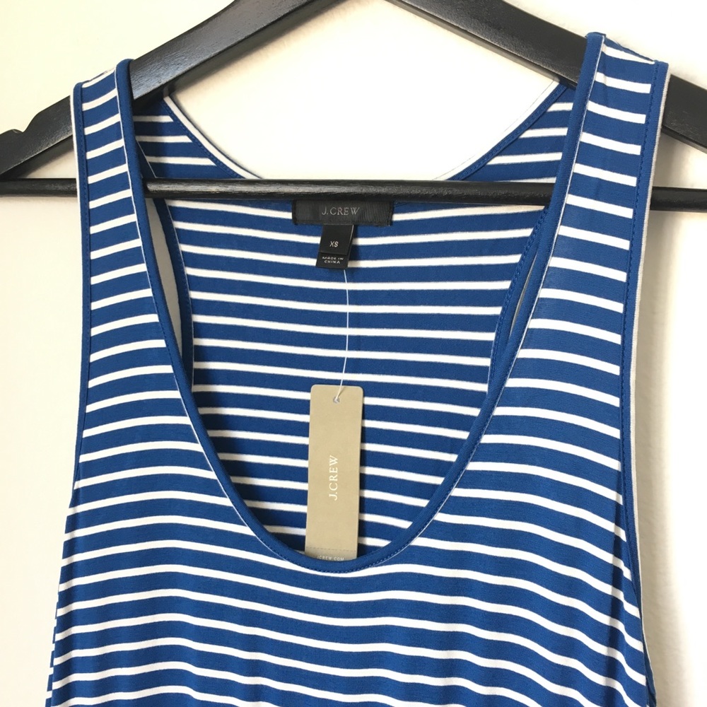 SOLD NWT J. Crew Blue/White Striped Maxi Dress - Picture 3 of 7